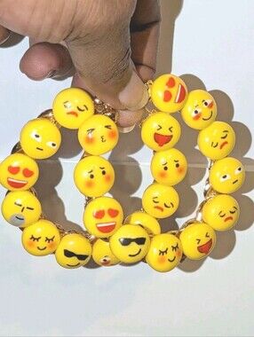 The Emoji Queen-Hand Crafted Colorful Large Hoop Earrings